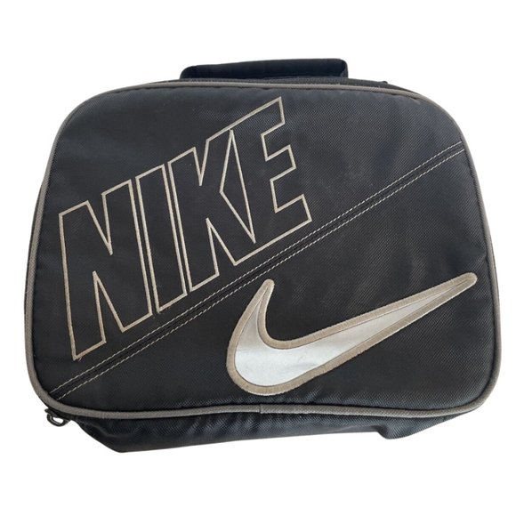 Nike Lunchbox Bag Unisex Reflective Insulated Black Gray Lunch Bags - Picture 1 of 3